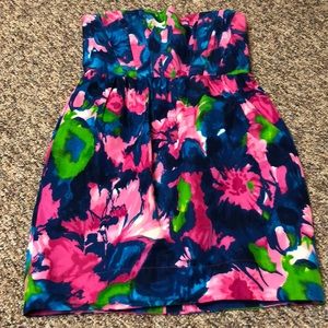 Shoshanna floral strapless dress